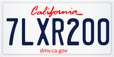 CA license plate 7LXR200
