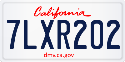 CA license plate 7LXR202
