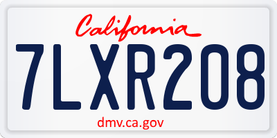 CA license plate 7LXR208