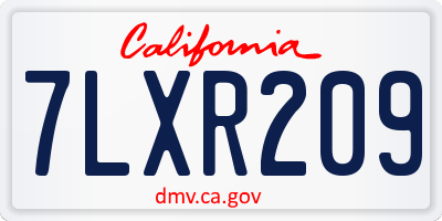 CA license plate 7LXR209