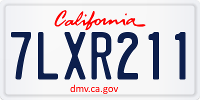 CA license plate 7LXR211