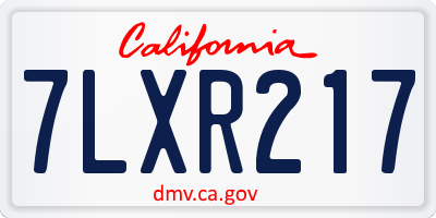 CA license plate 7LXR217