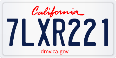 CA license plate 7LXR221