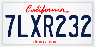 CA license plate 7LXR232