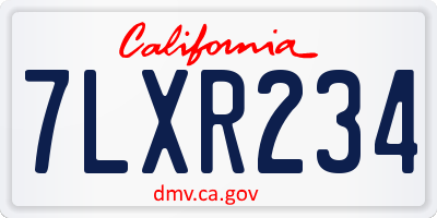 CA license plate 7LXR234