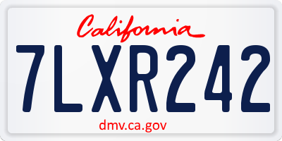 CA license plate 7LXR242