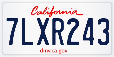 CA license plate 7LXR243