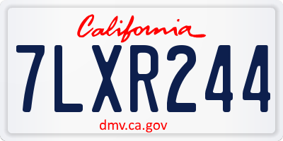 CA license plate 7LXR244