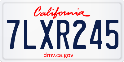 CA license plate 7LXR245