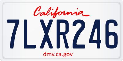 CA license plate 7LXR246