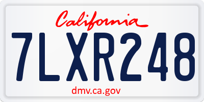 CA license plate 7LXR248
