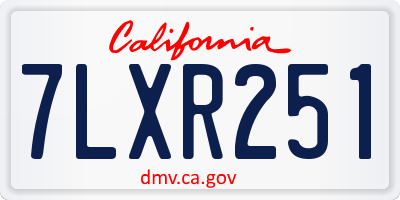 CA license plate 7LXR251