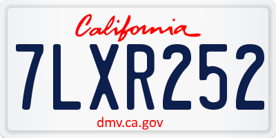 CA license plate 7LXR252