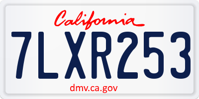CA license plate 7LXR253