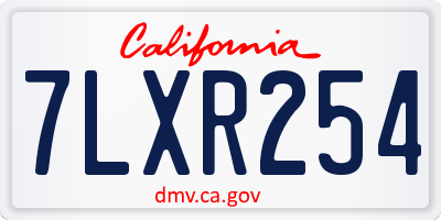 CA license plate 7LXR254