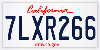 CA license plate 7LXR266