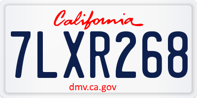 CA license plate 7LXR268