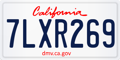 CA license plate 7LXR269