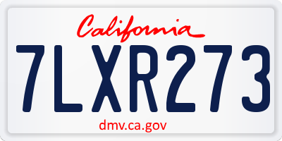 CA license plate 7LXR273