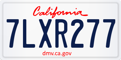 CA license plate 7LXR277