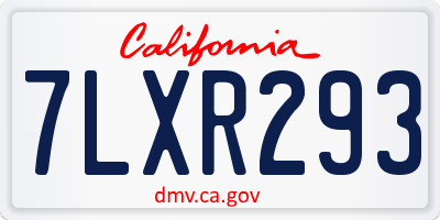 CA license plate 7LXR293