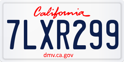 CA license plate 7LXR299