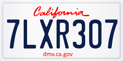 CA license plate 7LXR307