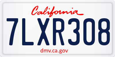 CA license plate 7LXR308