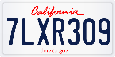 CA license plate 7LXR309