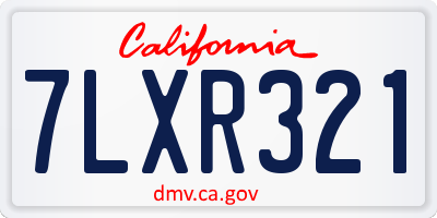 CA license plate 7LXR321