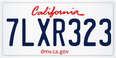 CA license plate 7LXR323