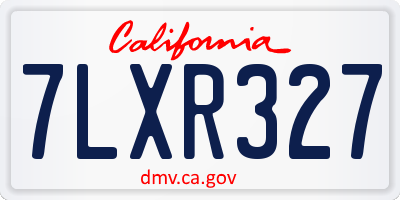 CA license plate 7LXR327