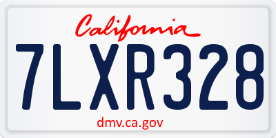 CA license plate 7LXR328