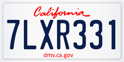 CA license plate 7LXR331