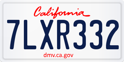 CA license plate 7LXR332