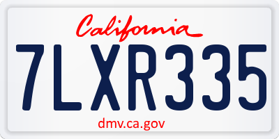 CA license plate 7LXR335