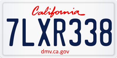 CA license plate 7LXR338