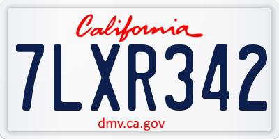 CA license plate 7LXR342