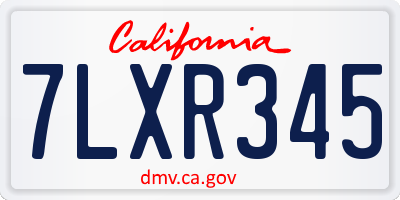 CA license plate 7LXR345