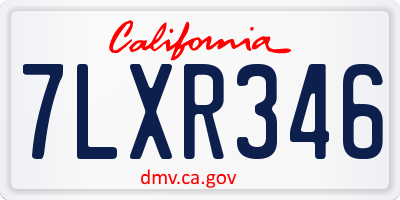CA license plate 7LXR346