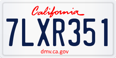 CA license plate 7LXR351