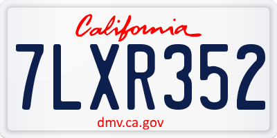 CA license plate 7LXR352