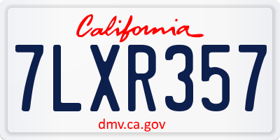 CA license plate 7LXR357