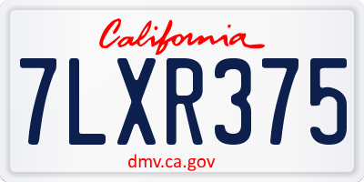 CA license plate 7LXR375