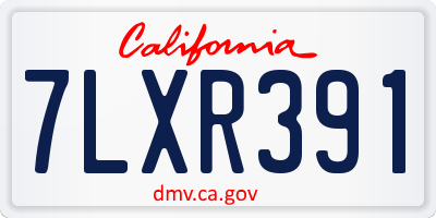 CA license plate 7LXR391