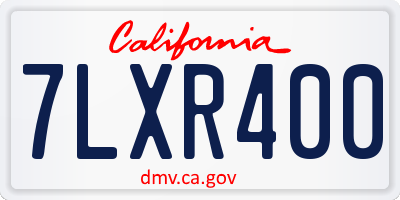 CA license plate 7LXR400