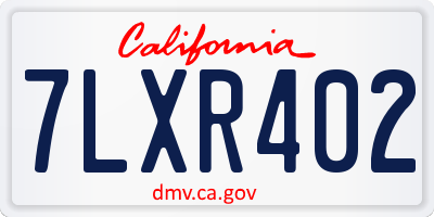 CA license plate 7LXR402