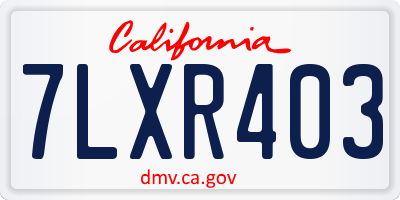 CA license plate 7LXR403