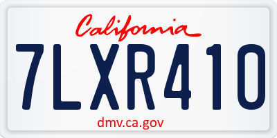 CA license plate 7LXR410