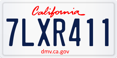 CA license plate 7LXR411